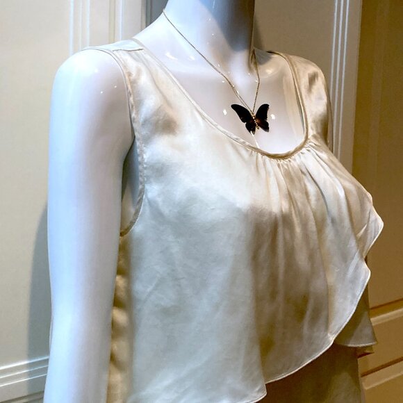 Talbots 100% silk Elegant Ivory White Sleeveless Top - Picture 1 of 6